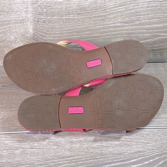 LL Bean Pink Patent Leather Polka Dot Women’s Size 8M Thong Flip Flop Sandals - Picture 8 of 12